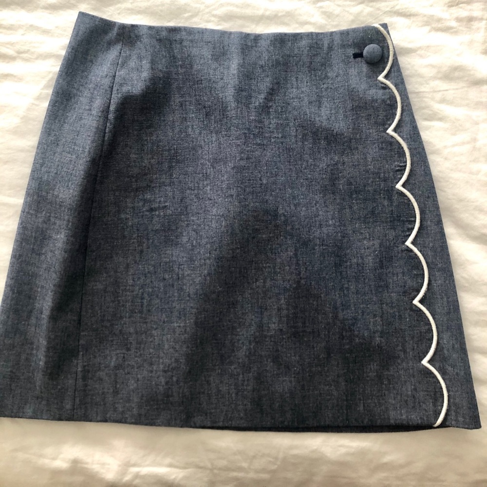 JCrew Scalloped Chambray Mini Skirt✨ - Picture 2 of 4
